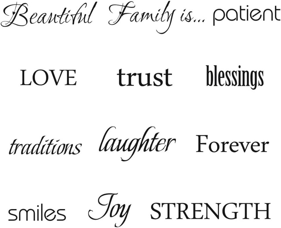 12PCS Wall Ides Decals Family Inspirational Quotes Peel and Stick Vinyl Art Lett