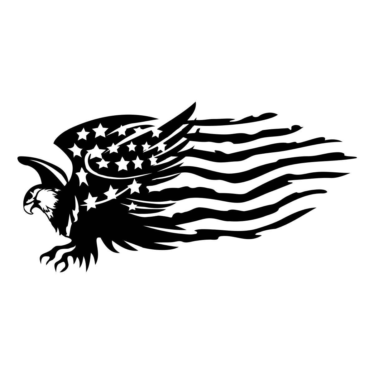 American Flag and Eagle Decal Sticker | Cars Windows Walls Laptops 7.8” x 4”