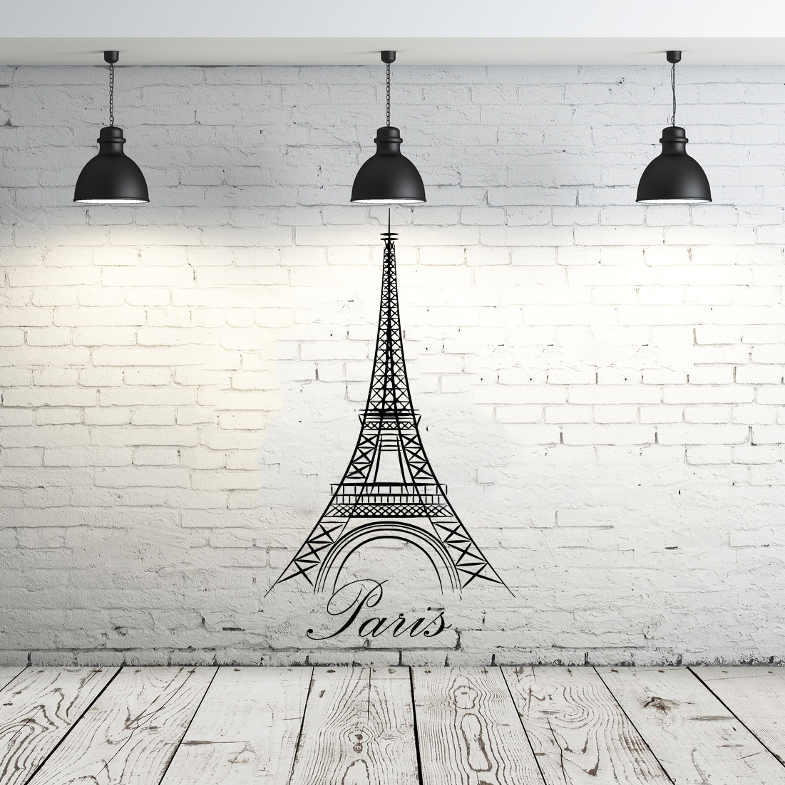 Eiffel Tower Wall Decals Sign Paris Silhouette France Vinyl Sticker Bedroom ZX90