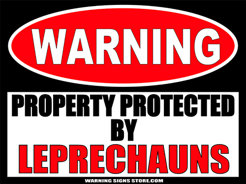St Patricks Day Leprechauns Funny Warning Sticker Decal St Patty WS416