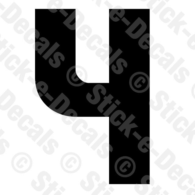 Number Four 4 Vinyl Die Cut Decal Sticker – RACING NUMBER Custom – BEN