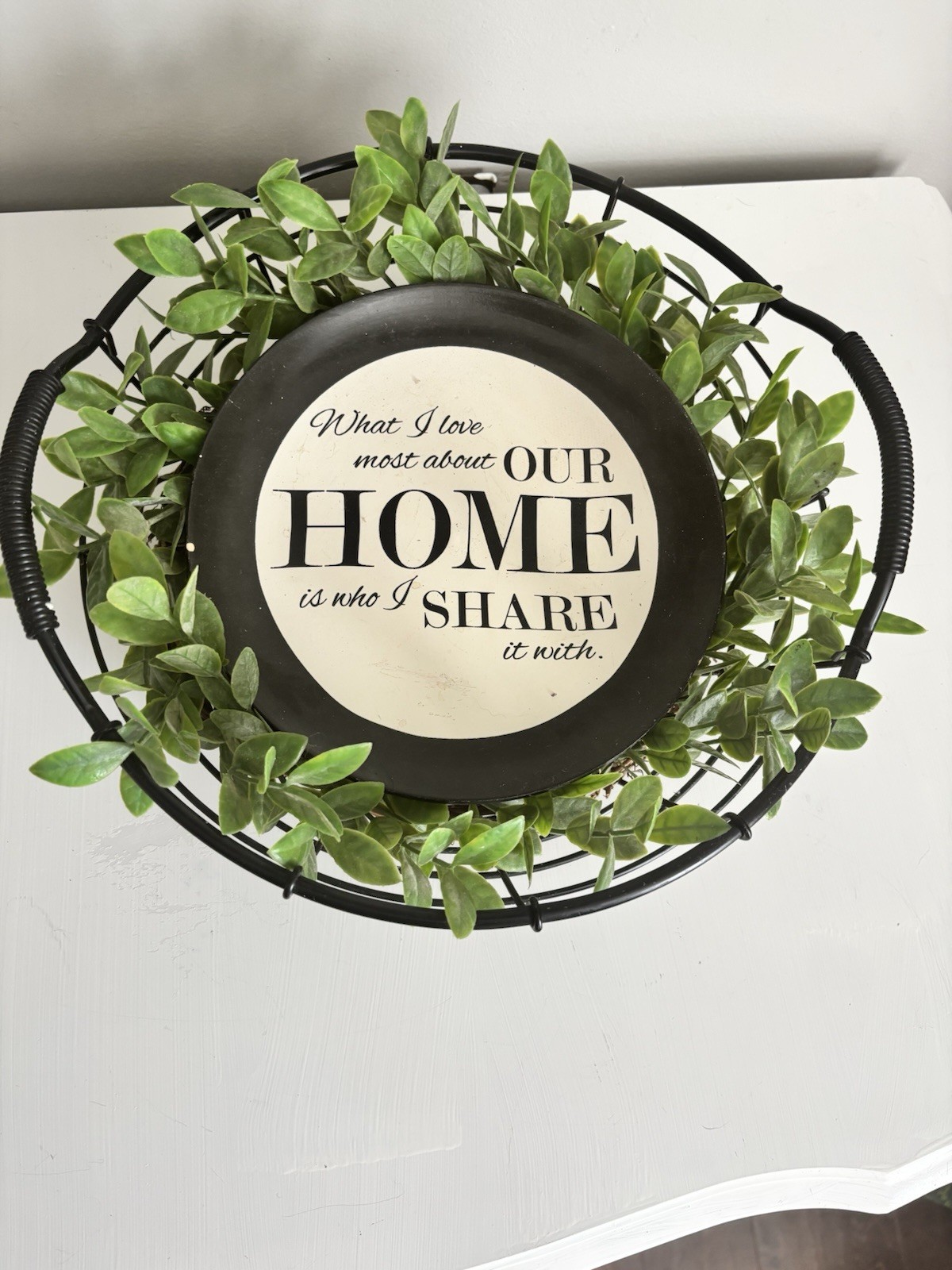 set of 3 FARMHOUSE Home Decor LOT!! Basket, Wreath, Sign Farmhouse Cottage