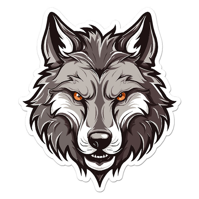 Wolf Head, Vinyl Decal Sticker, Indoor Outdoor, 3 Sizes, #11228