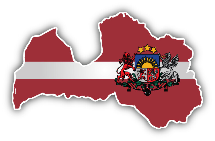 Latvia Map Flag Seal Car Bumper Sticker Decal