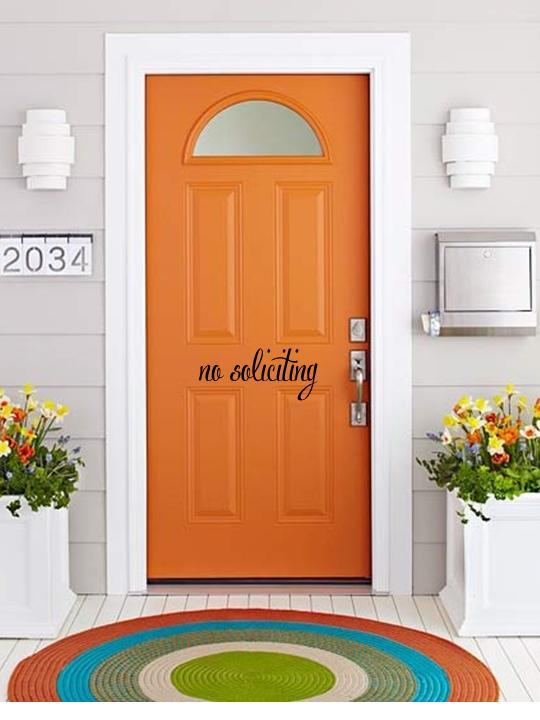 NO SOLICITING Door Entrance Wall Art Decal Words Lettering Decor Vinyl Sticker