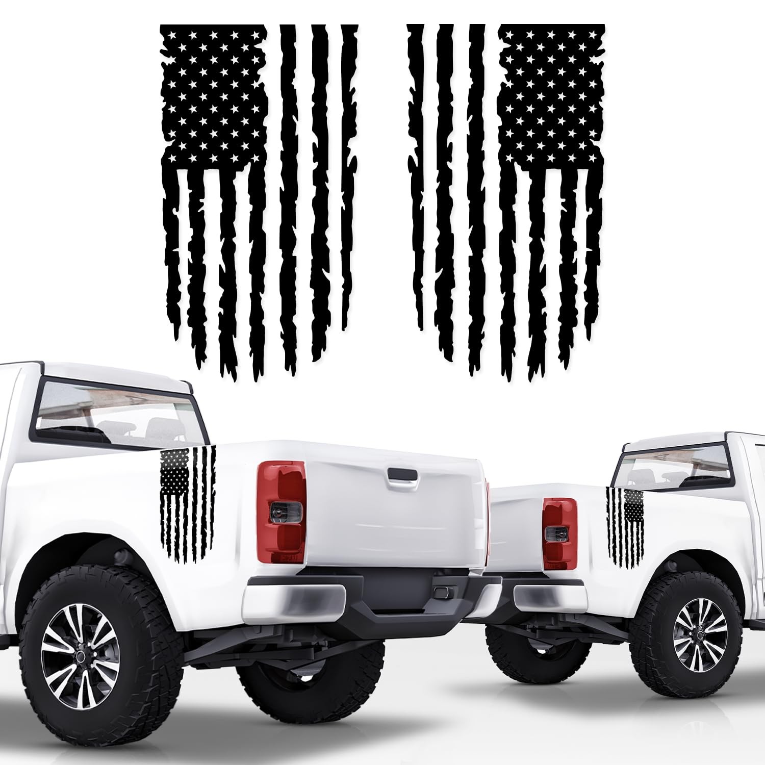 GRITKULTURE Distressed American Flag Vinyl Decal 2 Pack 17 inch by 9 inch for…