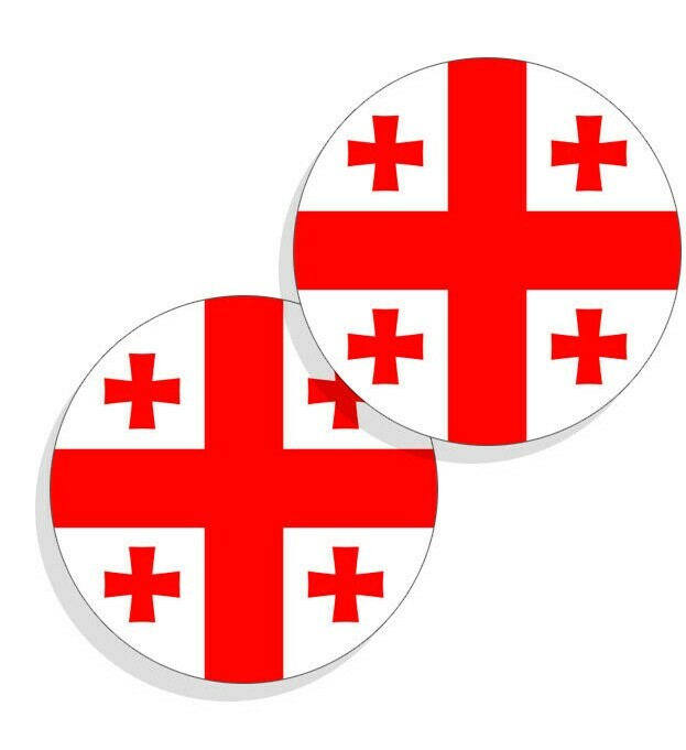 Georgia Flag Stickers Flag Decals Vinyl Stickers Round Indoor Outdoor 4pack