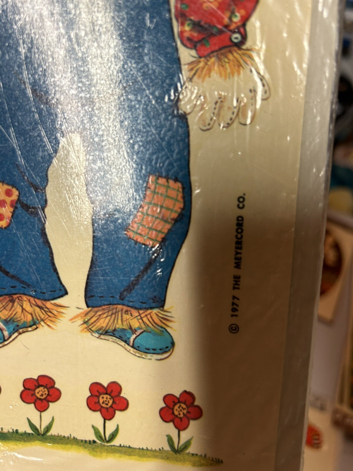 Vintage 1970’s Decals Retro Scarecrows Girl In Rocking Chair Bonnet Pinafore