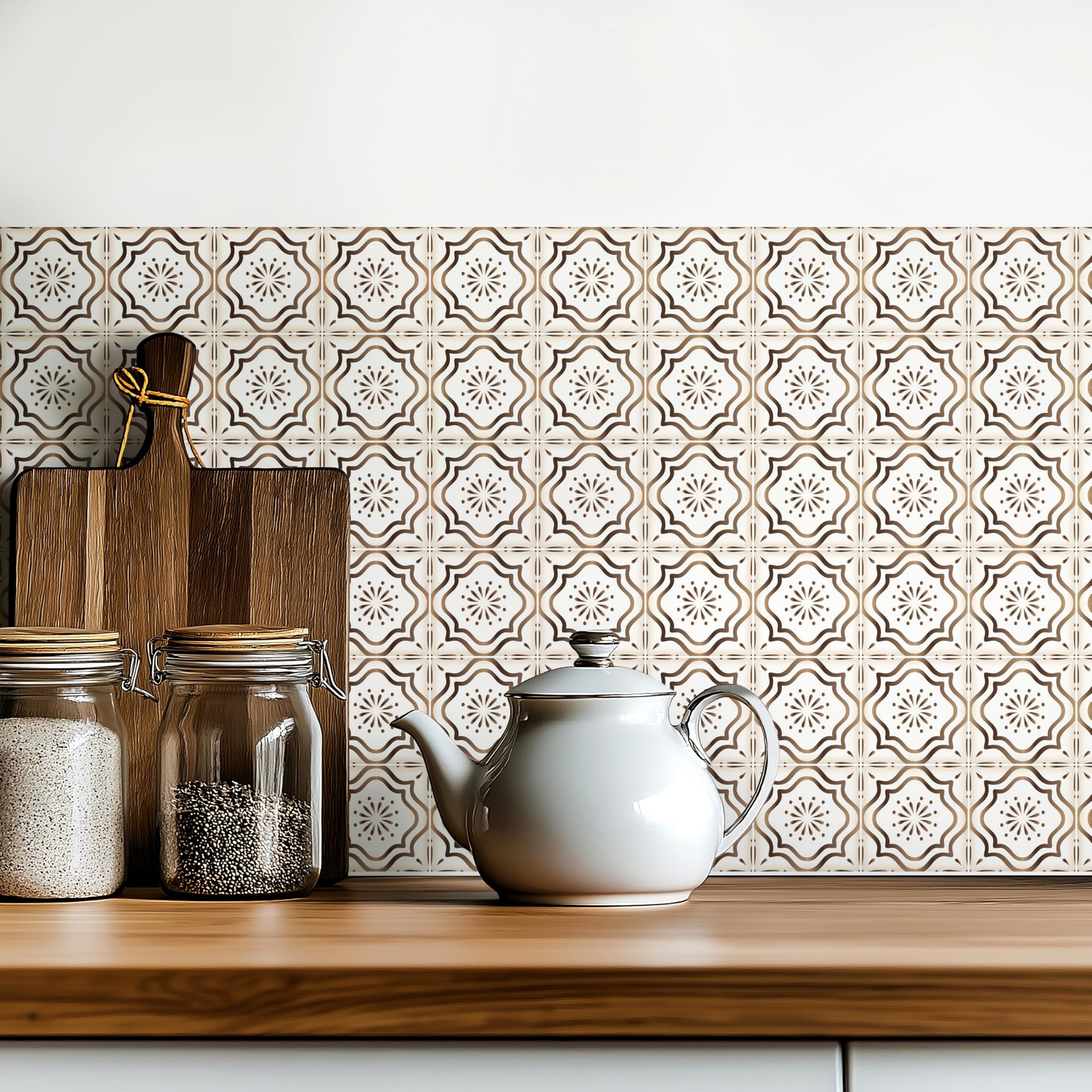 30 Count Moroccan Tile Decals 4 in – Self Adhesive Vinyl Wall Stickers, Water…