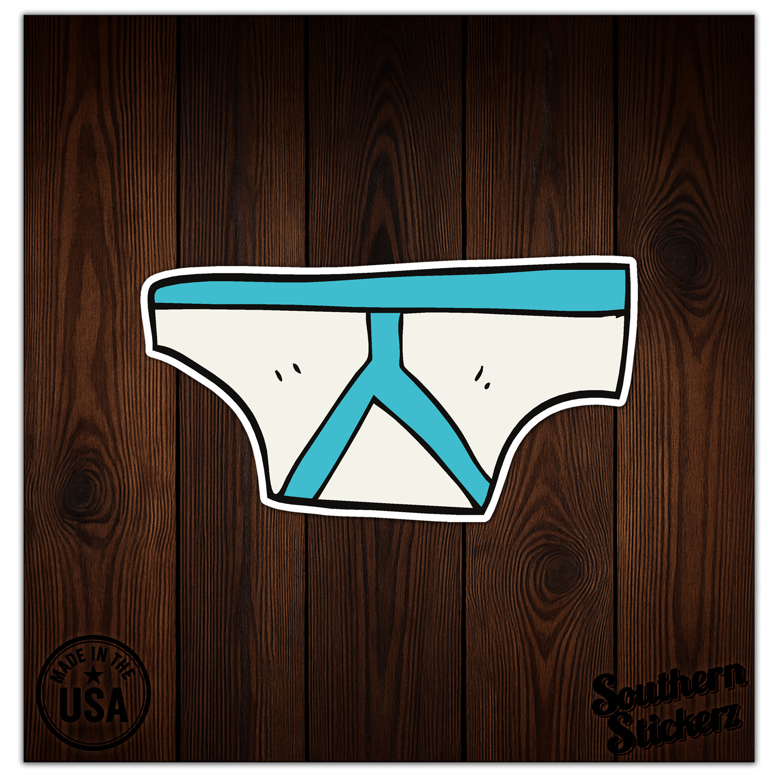 Underwear Tighty Whities – Vinyl Decal Sticker – Car Window Laptop – ebn8148