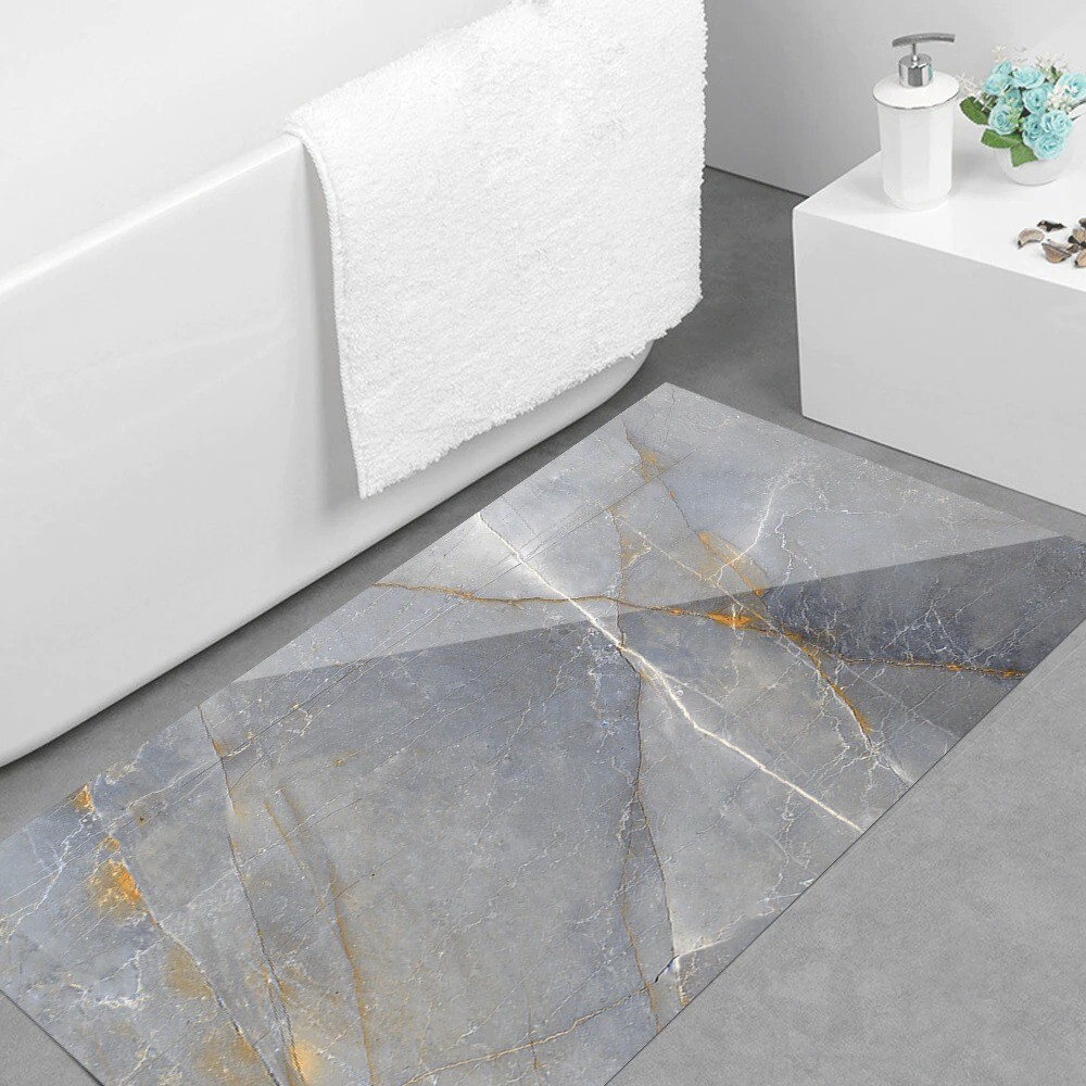 Grey Marble Pattern Tiles Sticker Kitchen Backsplash Waterproof Bathroom…