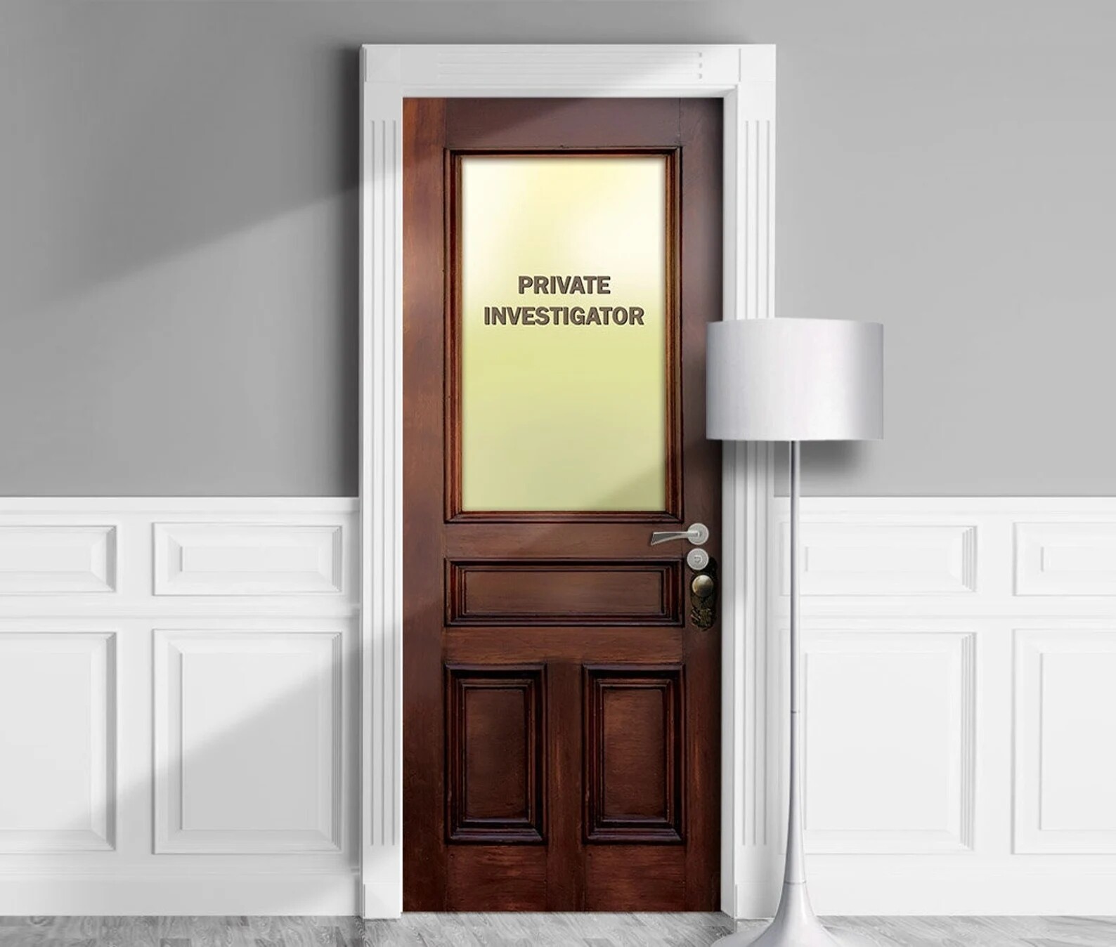 Detective Door Wallpaper, Sticker, Cover, Decal. Peel’n’Stick. Laminated. Single