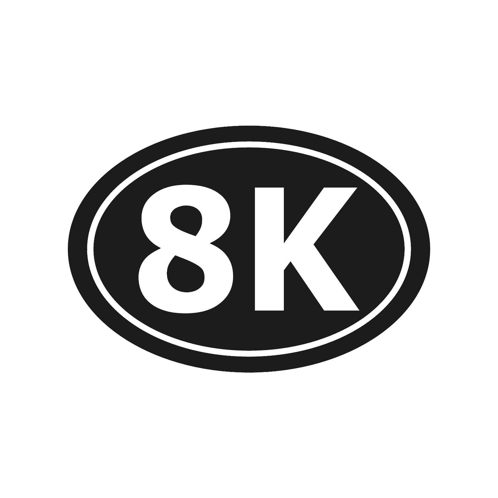 8K Oval running Vinyl Decal Running race Sticker