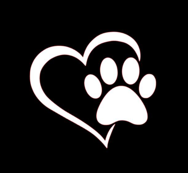 Heart Paw Print Sticker PICK SIZE COLOR Vinyl Decal Dog Puppy Love Car Window
