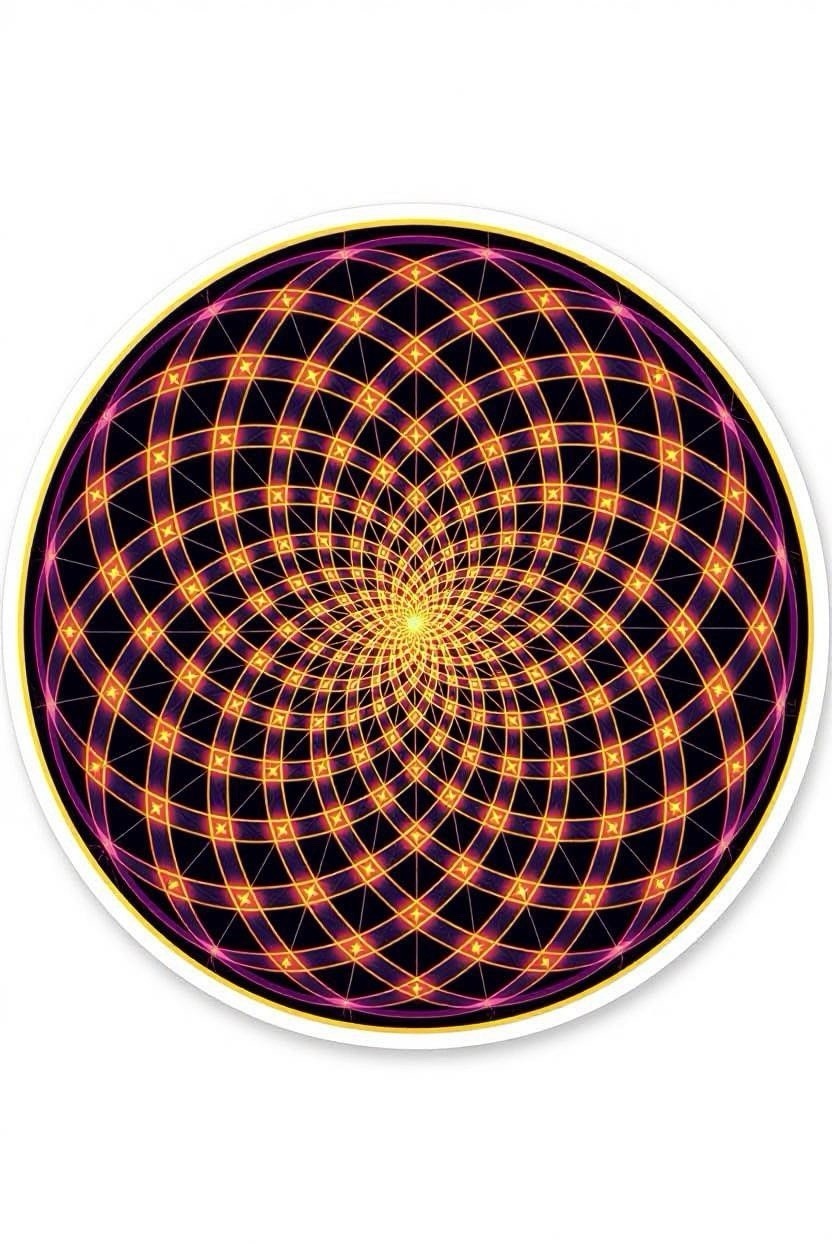 Sacred Geometry Psychedelic Torus Die-Cut Waterproof Sticker