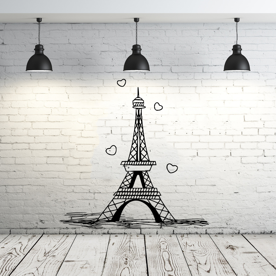 Eiffel Tower Wall Decals Paris Silhouette France Vinyl Sticker Bedroom ZX253