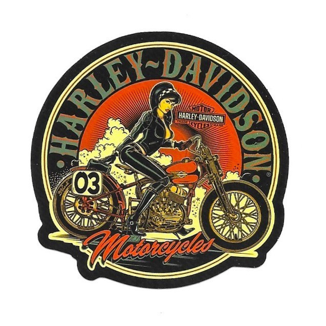 Harley Davidson Pinup Girl Motorcycles Vinyl Sticker Retro Biker Helmet Toolbox