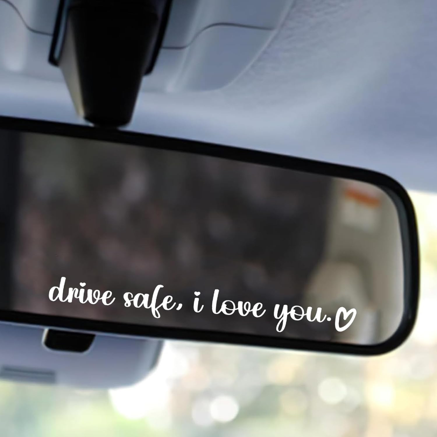 5 Pcs Drive Safe I Love You Sticker, White I Love You Drive Safe Mirror