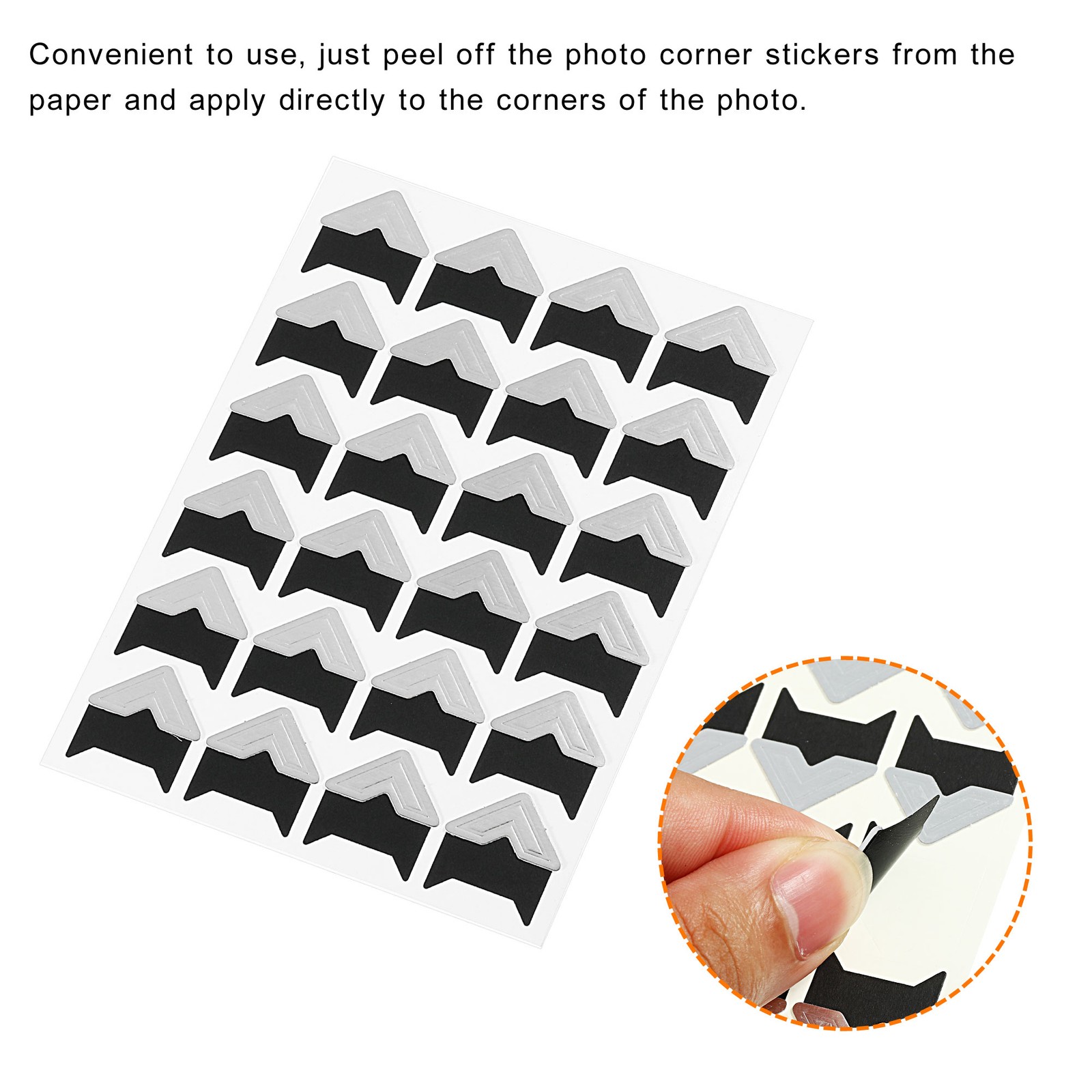 15Sheets/240Pcs Photo Corners Adhesive DIY Picture Mounting Sticker Silver