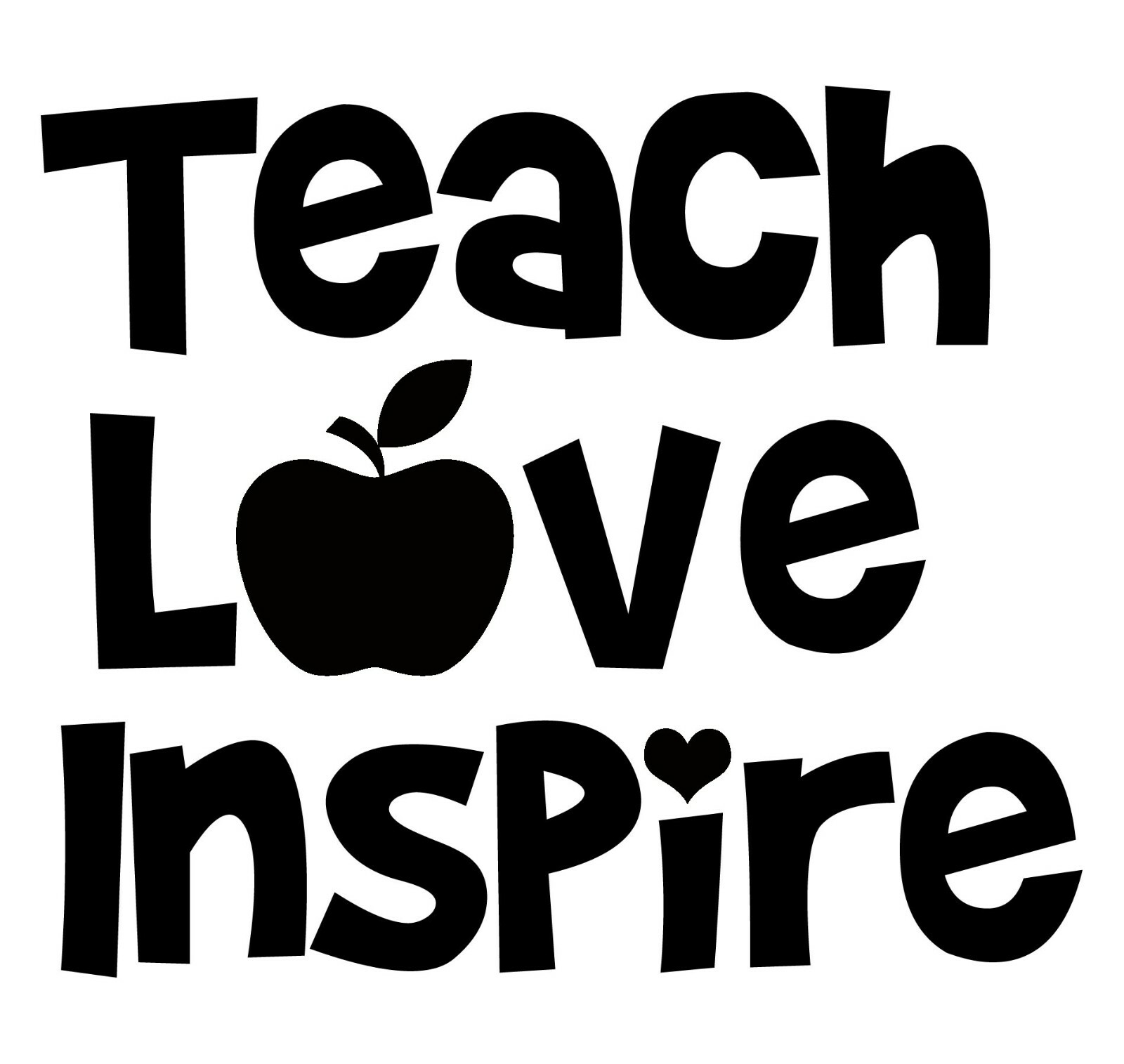 Any Color Teach Love Inspire Students Decal Sticker for car cup Teaching Apple