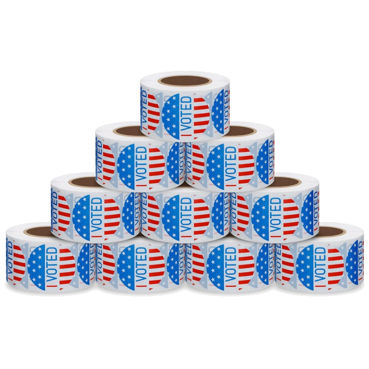 5000 I Voted Stickers 1.5″ American Flag 10 Rolls
