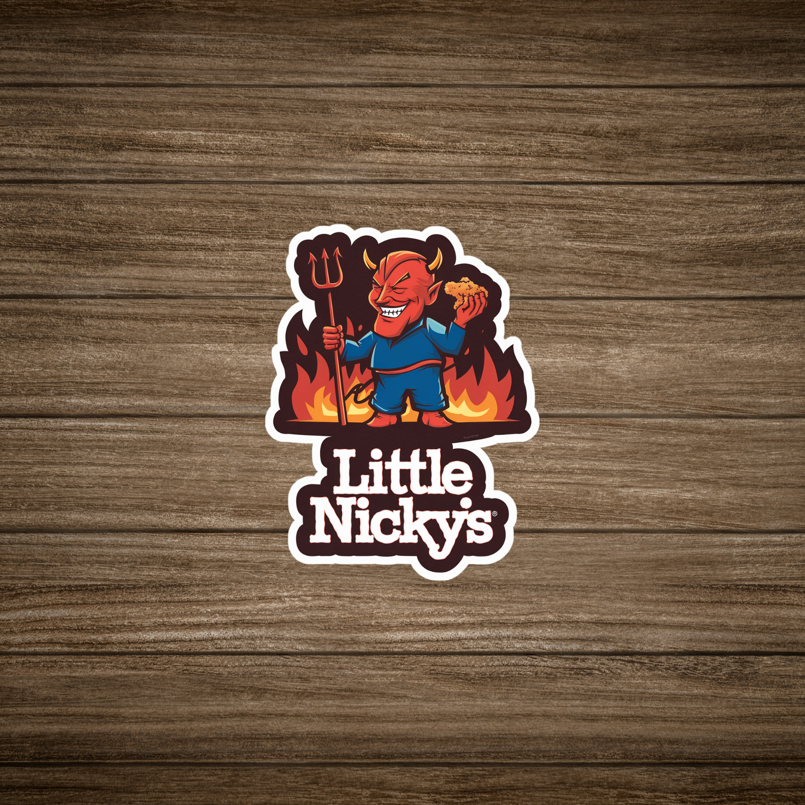 Little Nicky’s Devilish Diner Sticker – Hot Wings Restaurant Logo Decal #2552