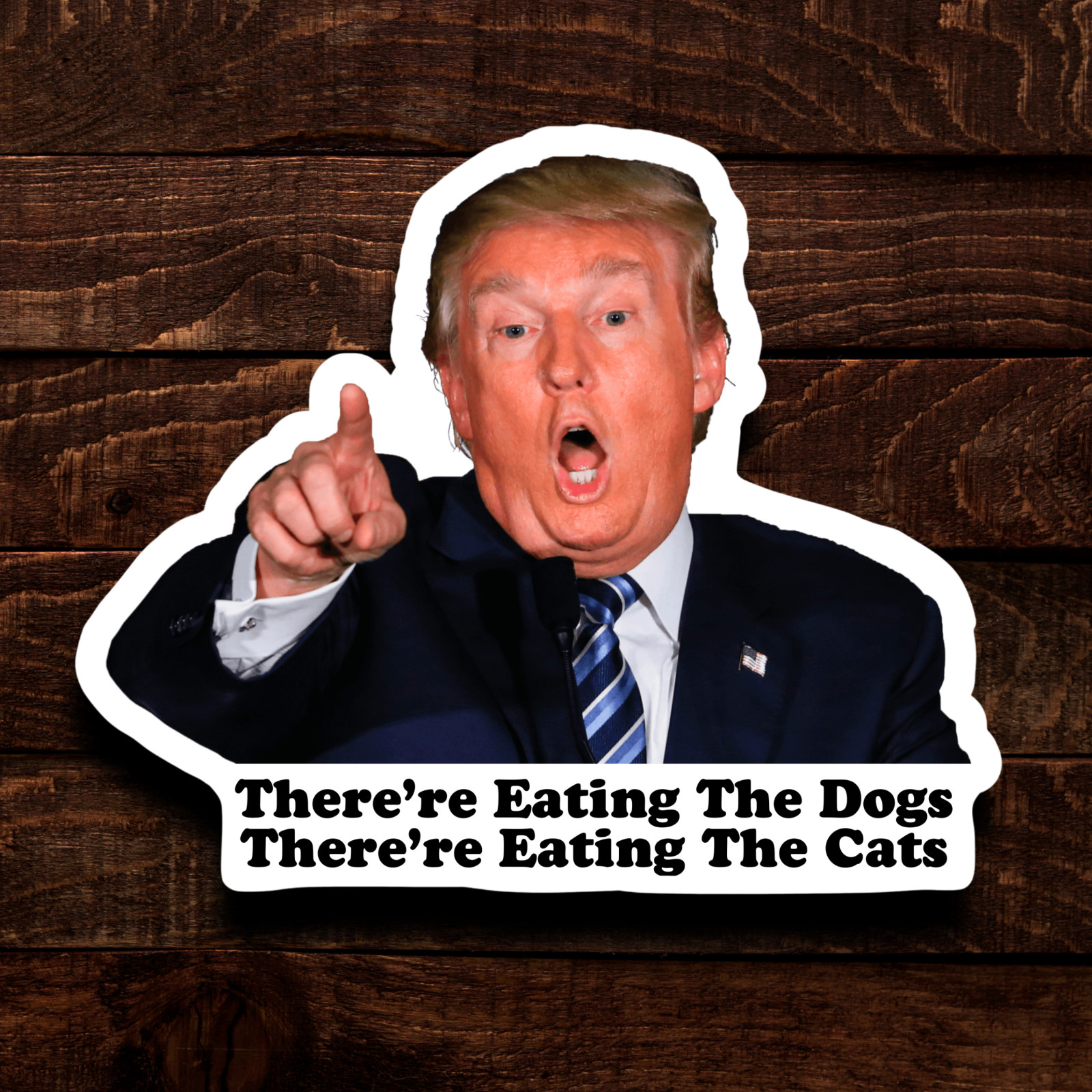 Trump Stickers «Eating The Dogs» Meme Waterproof Vinyl NEW 1/10/25/50/100
