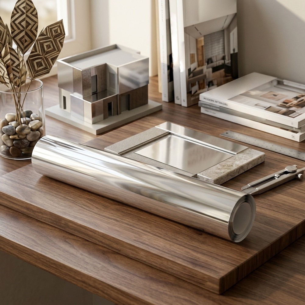 Reflective PVC Mirror Sticker 30 cm x 200 cm for Cabinets Countertops Doors DIY