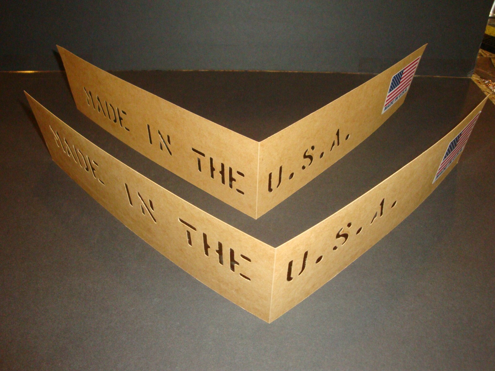 Original 1″ letters MARSH US Military Oil board Stencil paper MADE IN THE U.S.A.