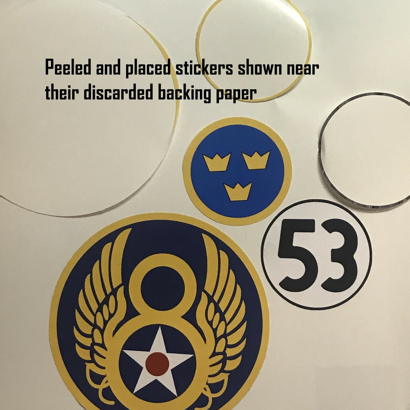 8 China roundel WW2 decals 2×1″+2″+3″+4″ stickers. ROC Taiwan Chinese Air Force