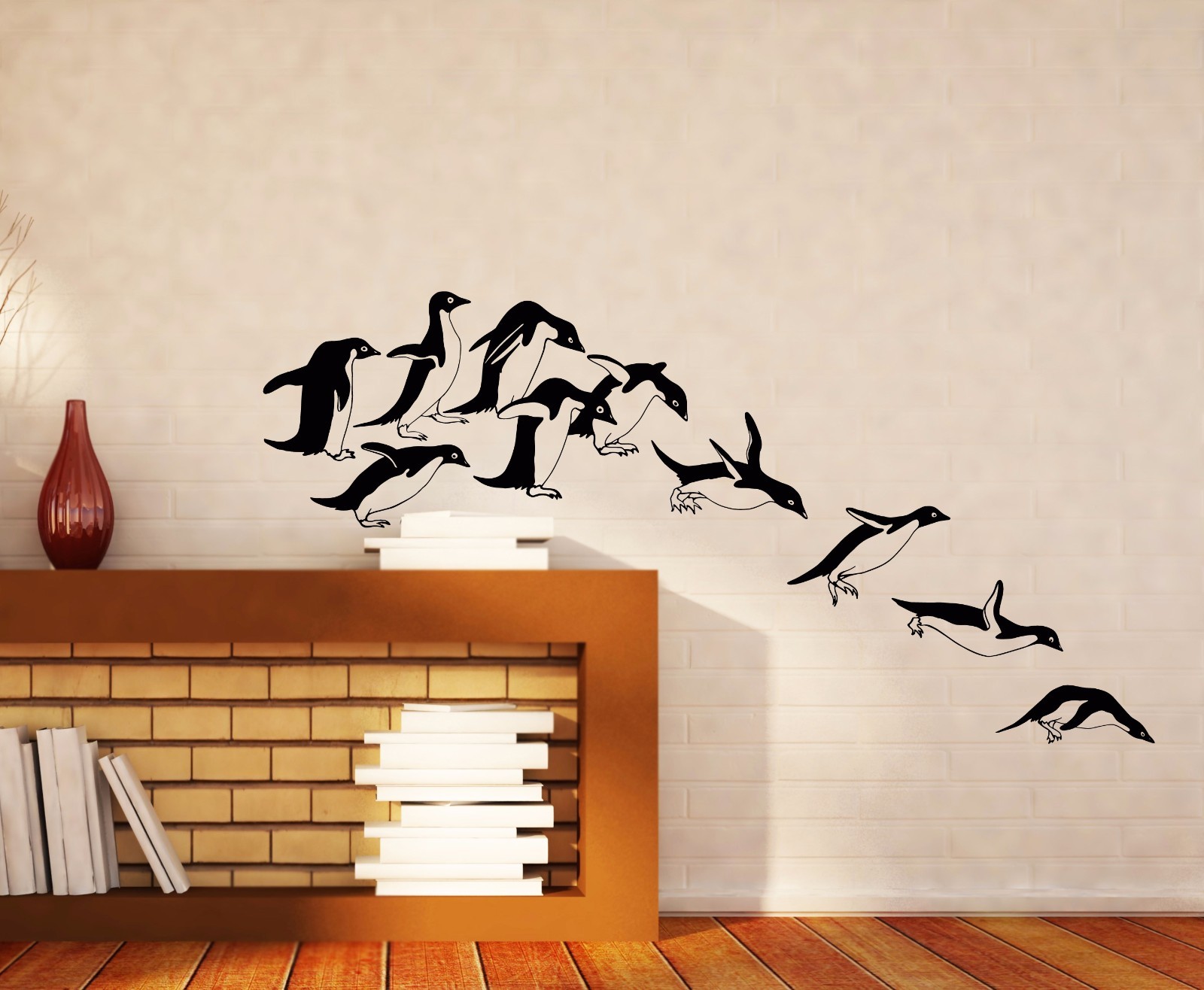 Wall Vinyl Decal Jumping Penguins Funny Children’s Decor z4524