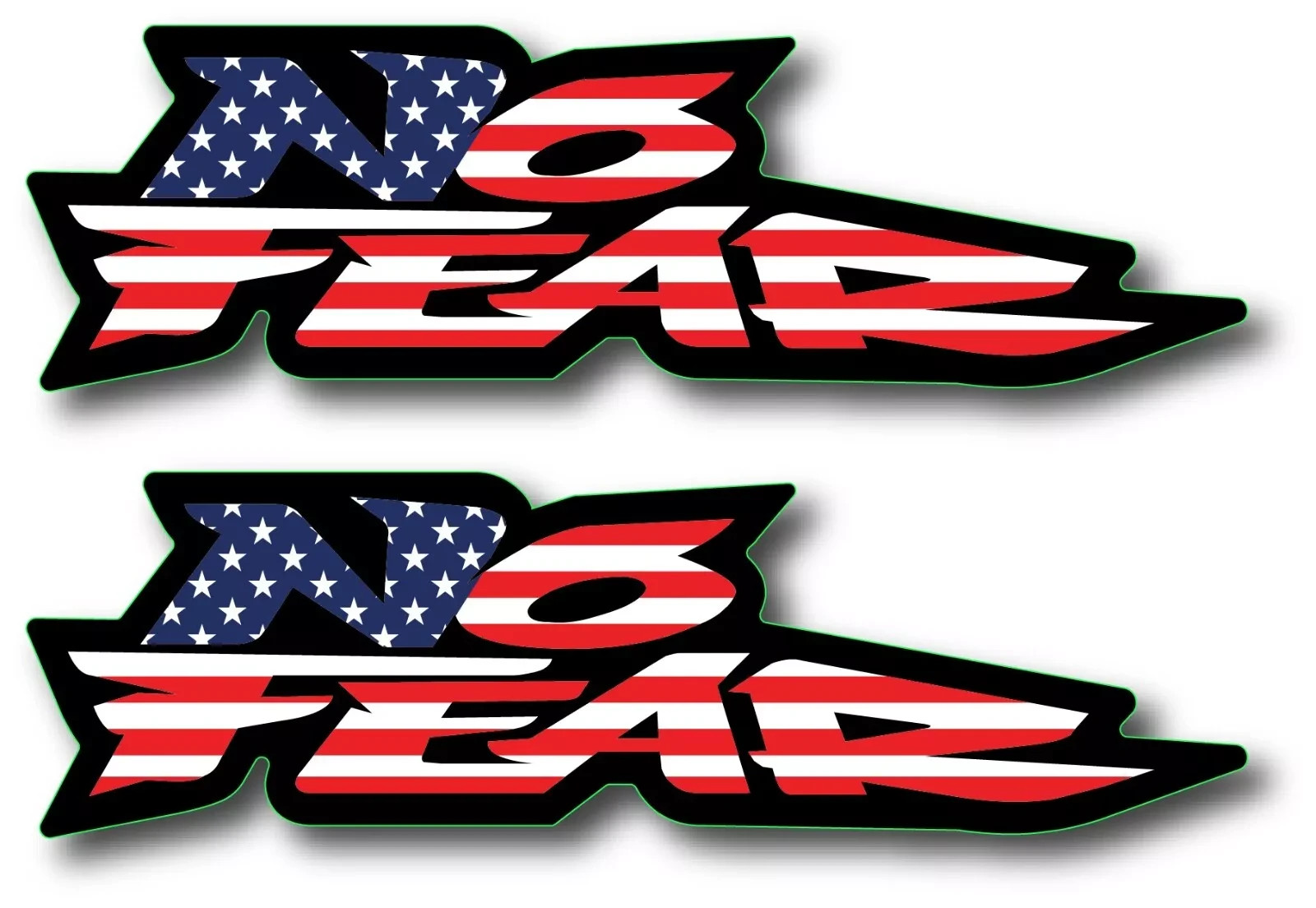 2X NO FEAR USA DECAL STICKER 3M USA MADE TRUCK VEHICLE CAR LOGO WALL WINDOW