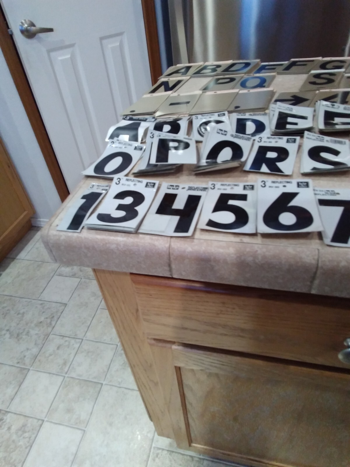 Assorted Vinyl and Metal Self Adhesive Letters & Numbers 3″+ 4″ Tall 400+