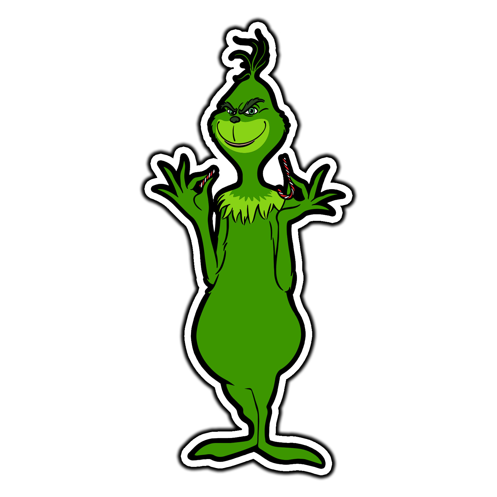 The Grinch Candy Cane #1 Christmas Sticker Waterproof Vinyl Decal Die-Cut