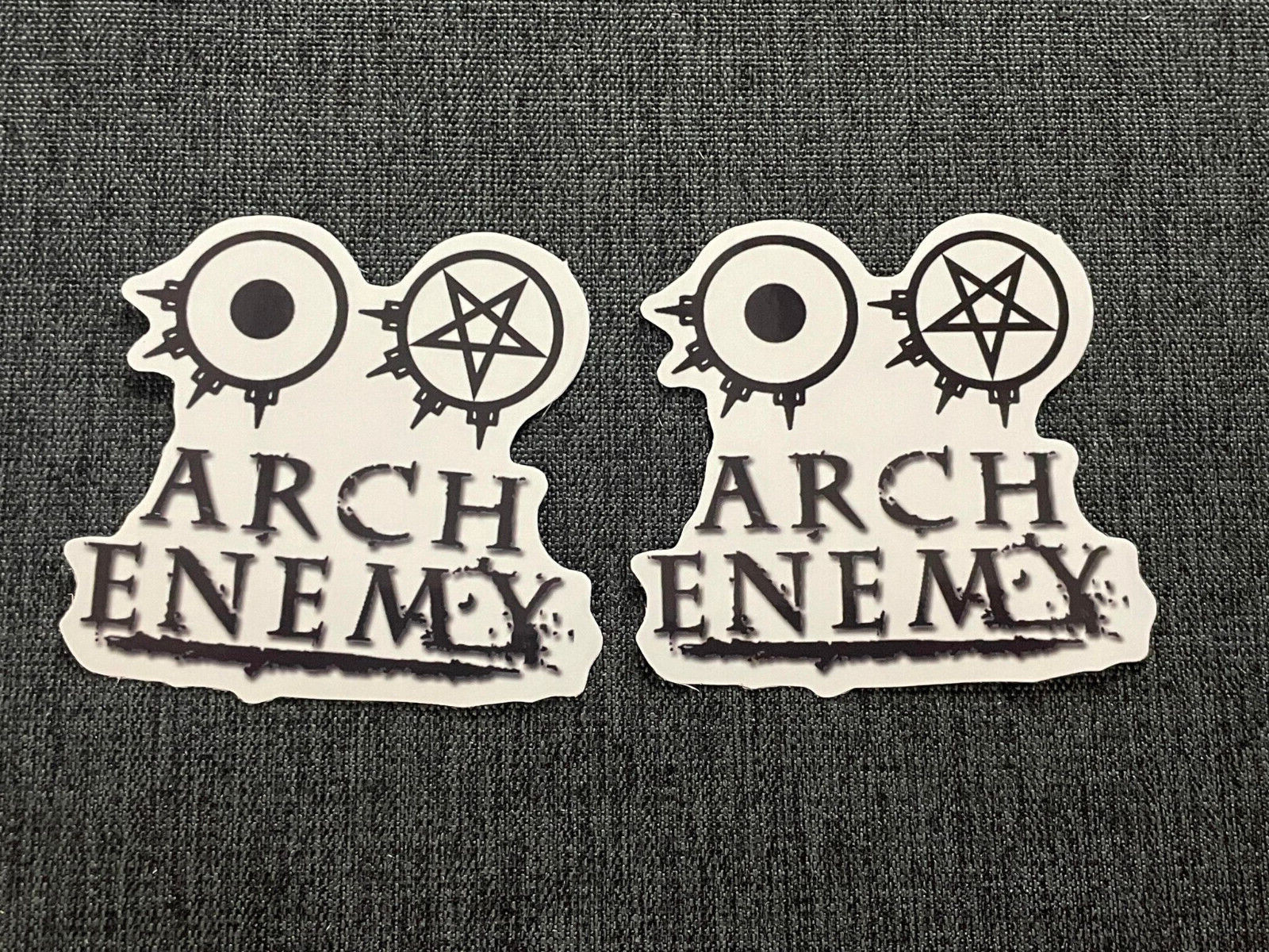 Lot (2) ARCH ENEMY 2 1/2″ x 2 1/2″ Band Logo STICKERS Black Blue FAST! FREE SHIP