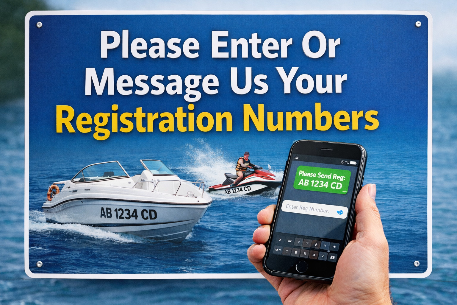 Boat and Jet Ski Lettering Marine Grade Raised Registration Numbers Raised Domed