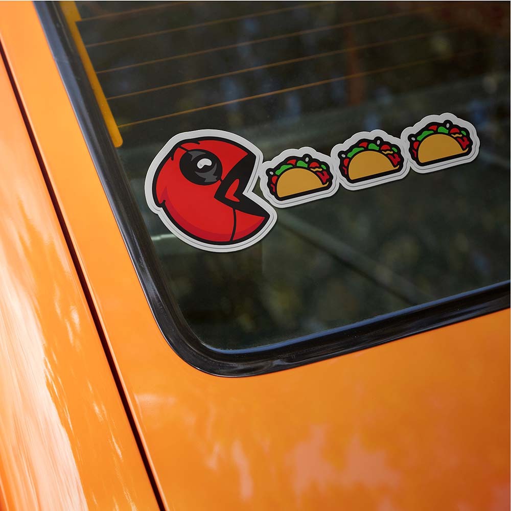 Dead Pool Taco Chomp Vinyl Decal Sticker – Funny Food Gamer Car Sticker USA