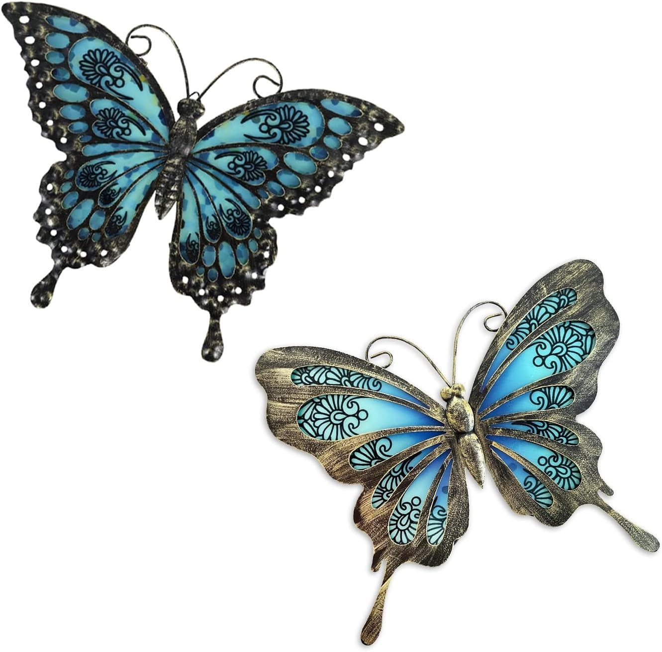 12″ Hanging Glass Butterfly Decor – Home & Garden Wall Art
