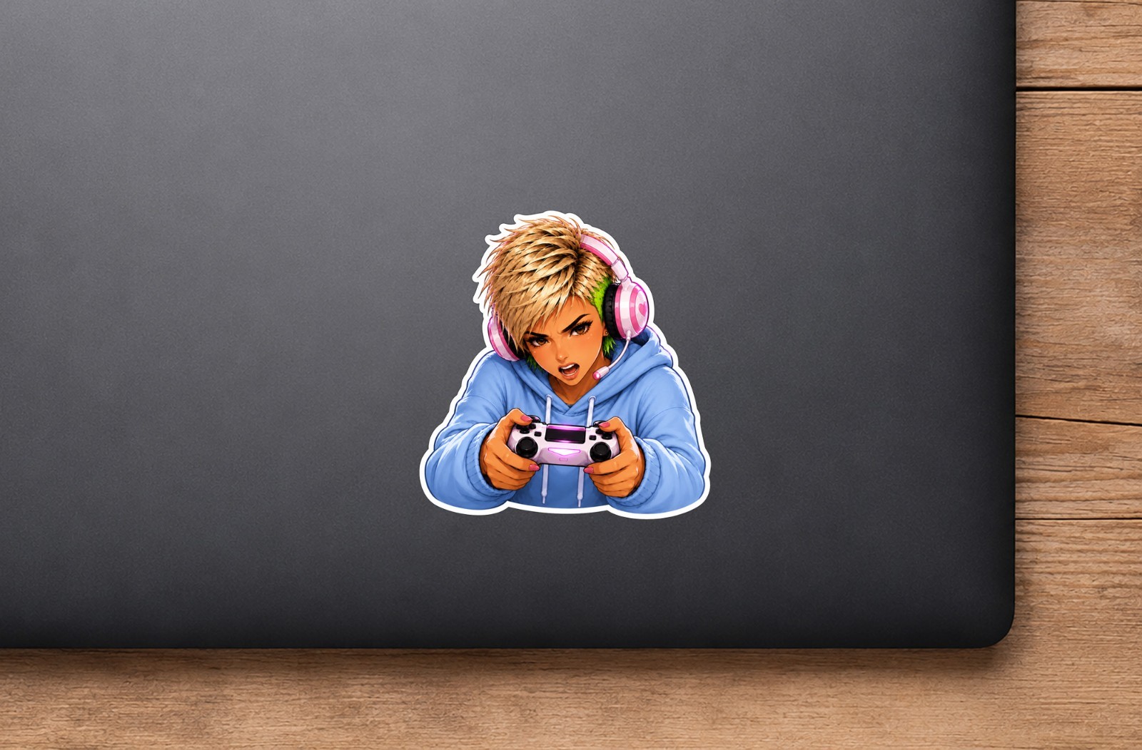 Gamer Girl Sticker Decal – Gamer Girl Controller Laptop Window Car 3.2″