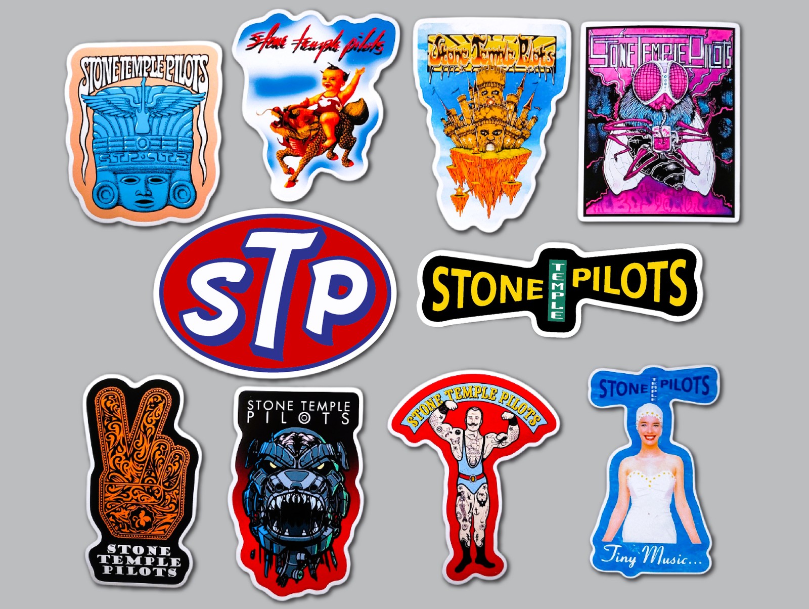 Stone Temple Pilots Vinyl Sticker Lot (10 Stickers) nirvana pearl jam stp