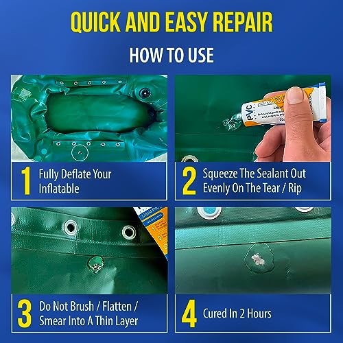 AquaPro Liquid Patch Repair Kit for PVC Inflatable Boats Rafts Pools Hot Tubs