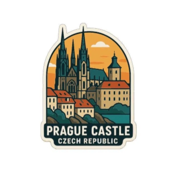 Prague Castle Czech Republic Iron On Heat Transfer Vinyl HTV Die-Cut Symbolic