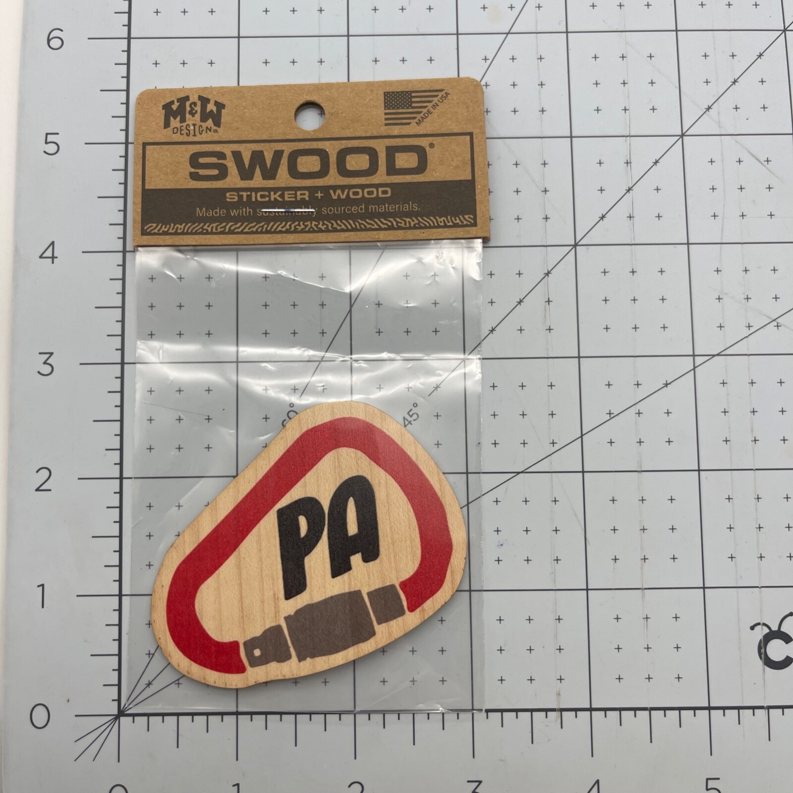 Metal and Wood Co Wood Sticker Travel Swood Pennsylvania PA Carabin Biner