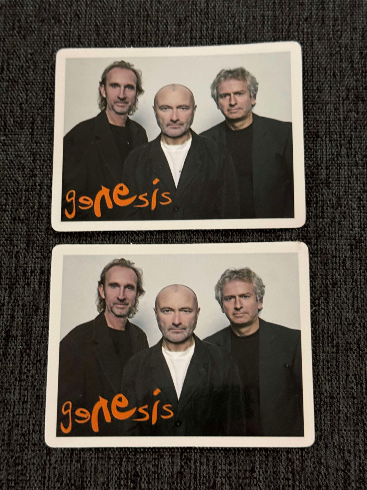 Lot (2) GENESIS 2 1/8″ x 2 3/4″ Band Logo STICKERS Happy the Man FAST! FREE SHIP