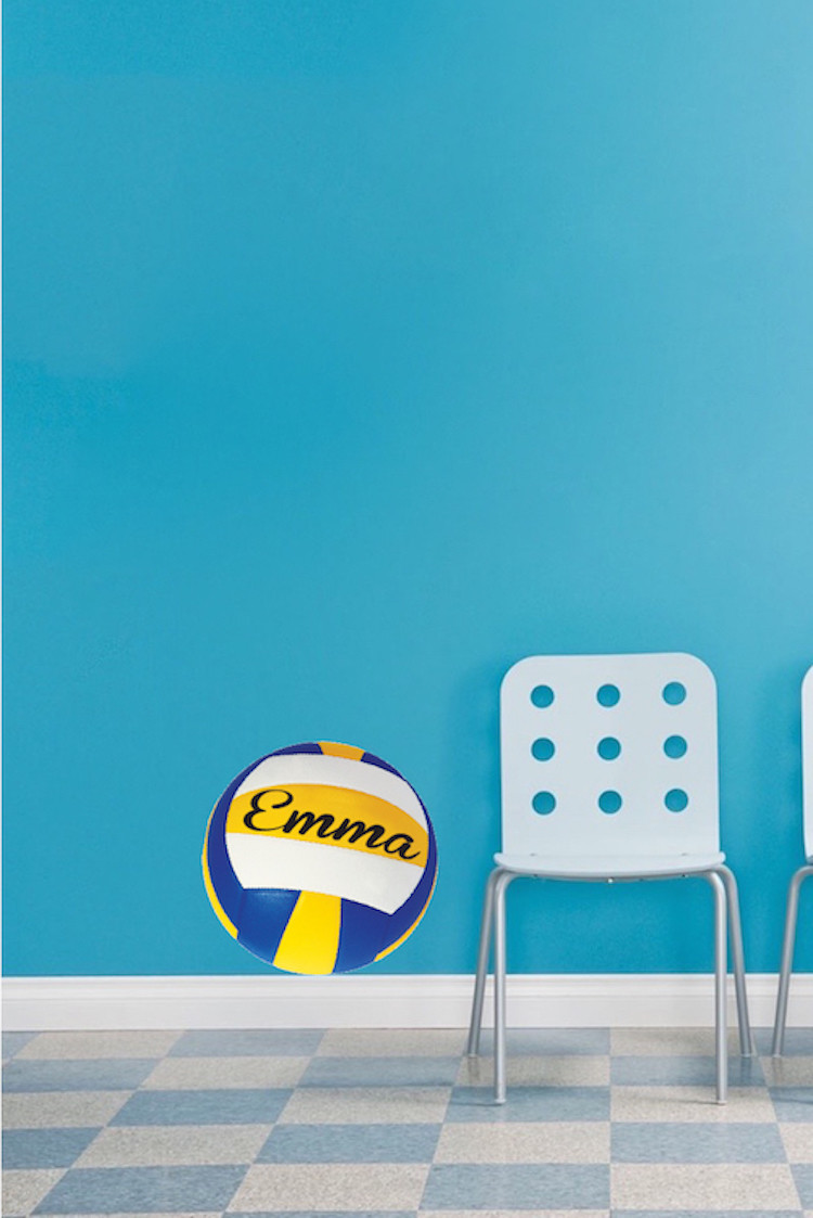 Custom Volleyball Wall Decal Kids Room Sports Decal Volleyball Peel Stick, s87