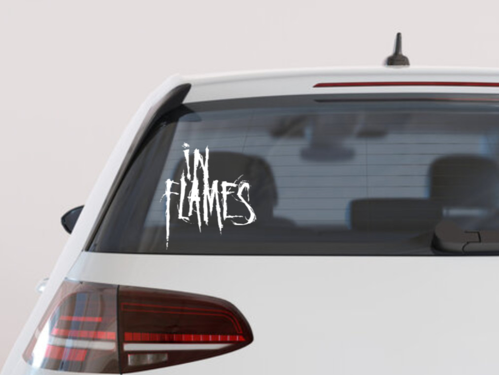 In Flames Car Decal Vinyl Band Logo Bumper Glossy Sticker Heavy Metal Core Alt
