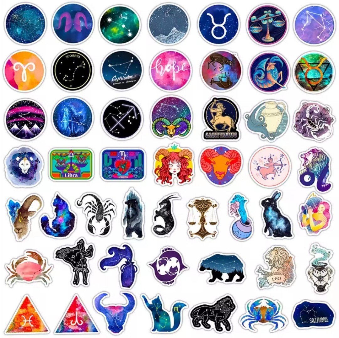 20 PCS Zodiac Constellations Galaxy Astrology Astronomy Stickers BRAND NEW