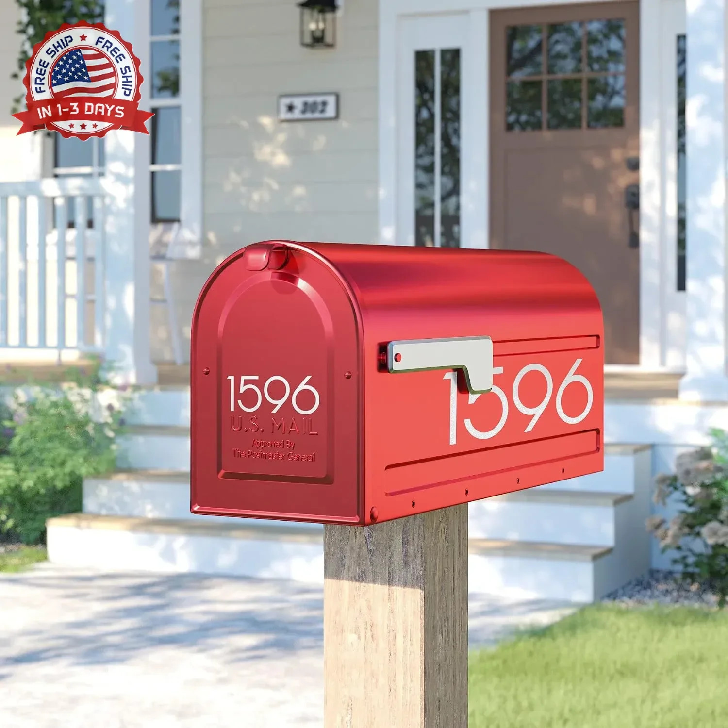 2 inch Reflective Mailbox Numbers Sticker (0-9, 5 Sets) Modern Number Vinyl Wate