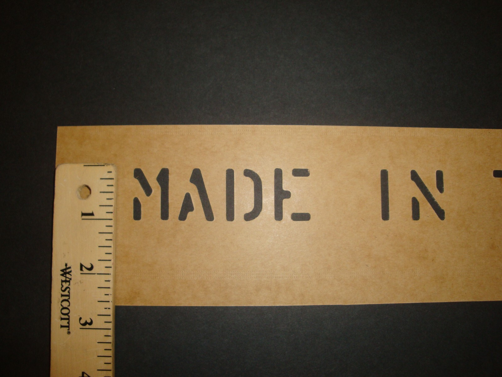 Original 1″ letters MARSH US Military Oil board Stencil paper MADE IN THE U.S.A.