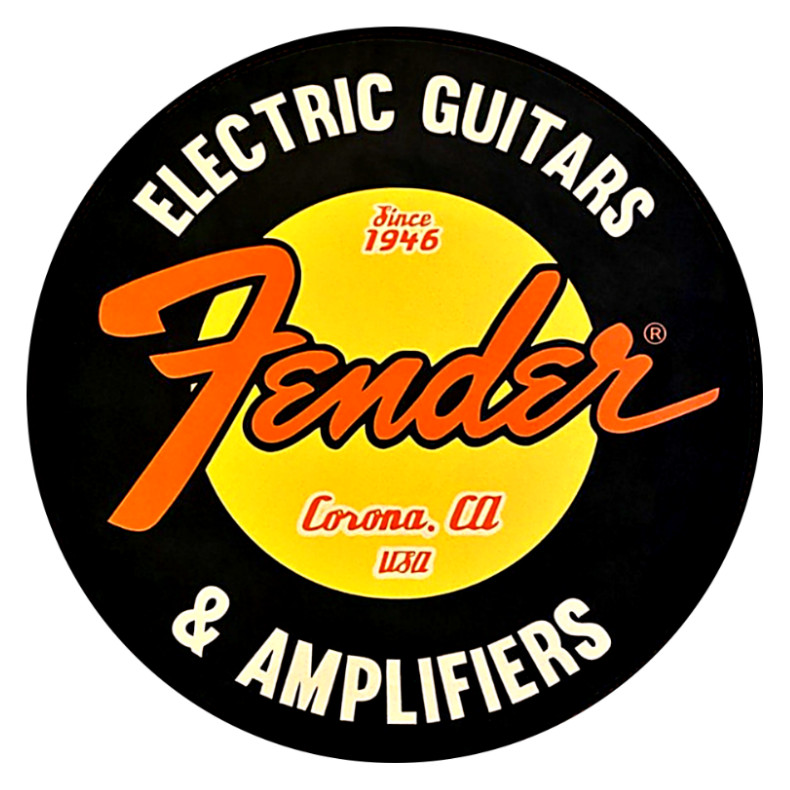 Vintage Replica Fender Guitar Sticker Decal. Electric Guitars and Amps. 4 Sizes.